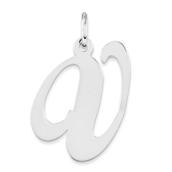 Lex & Lu Sterling Silver Medium Script Initial E Charm Lex & Lu Sterling Silver Medium Script Initial E Charm